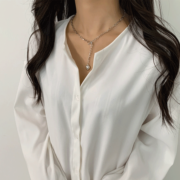러블리 하트 체인 목걸이 (2color)